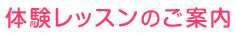体験レッスンのご案内