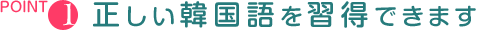 正しい韓国語を習得できます